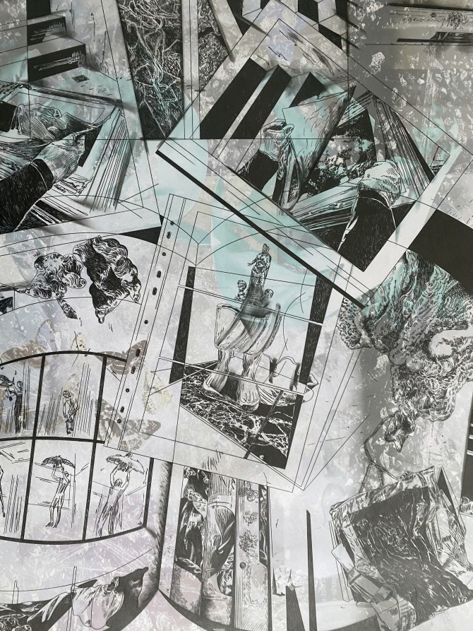 Géraldine Pastor Lloret, Cette perturbation - Un moment dans l’obscurité (détails), 2025-2026. Production Frac Franche-Comté. Collection de l'artiste